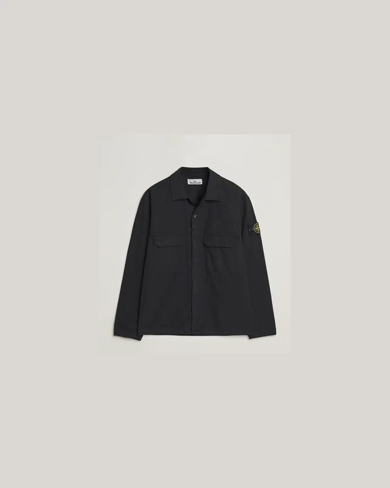 Stone Island Organic Cotton Ripstop Overshirt Black Schwarz