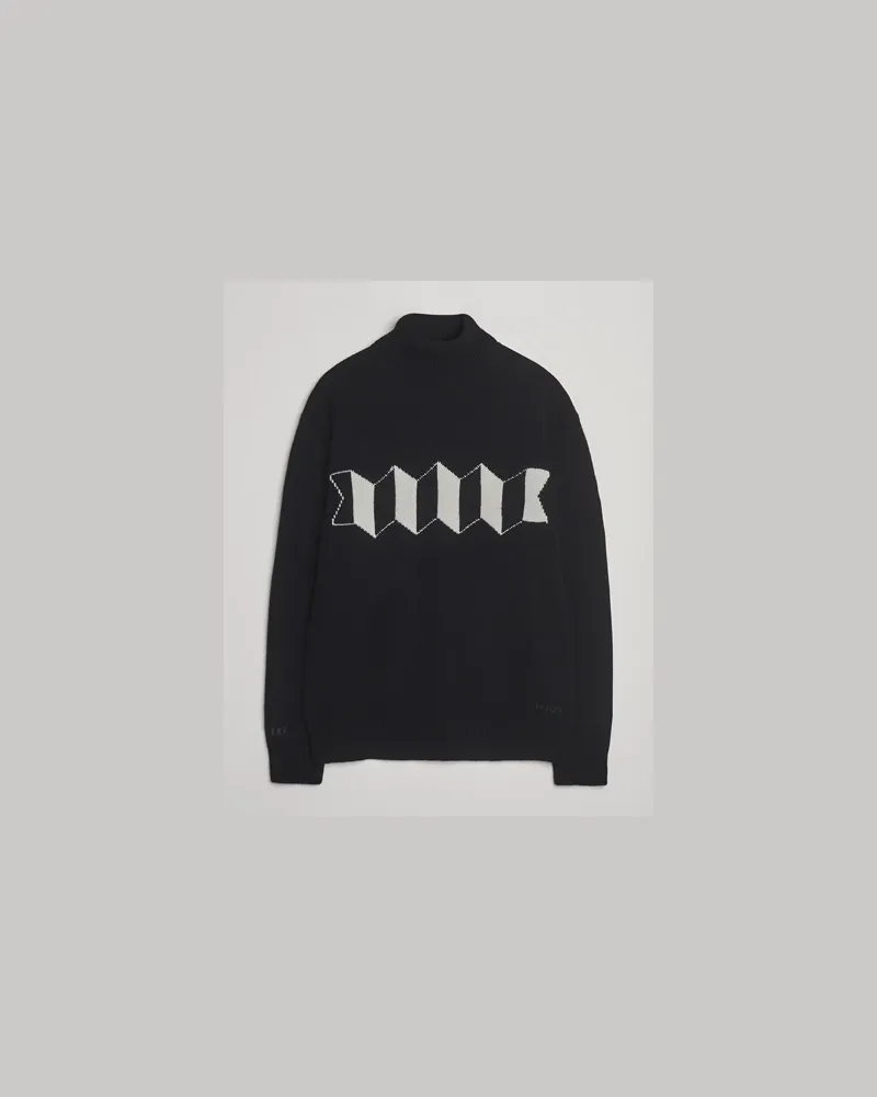 Baracuta Flag Logo Wool Turtleneck Black Schwarz