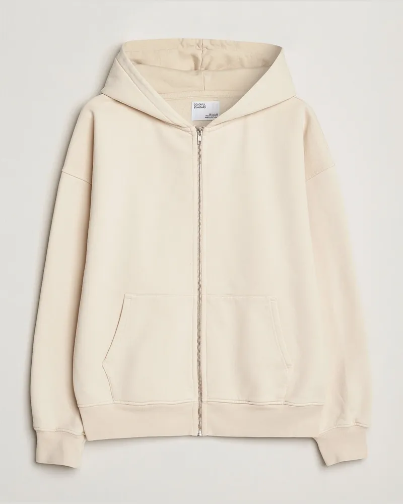 COLORFUL STANDARD Organic Full Zip Hoodie Ivory White Weiß
