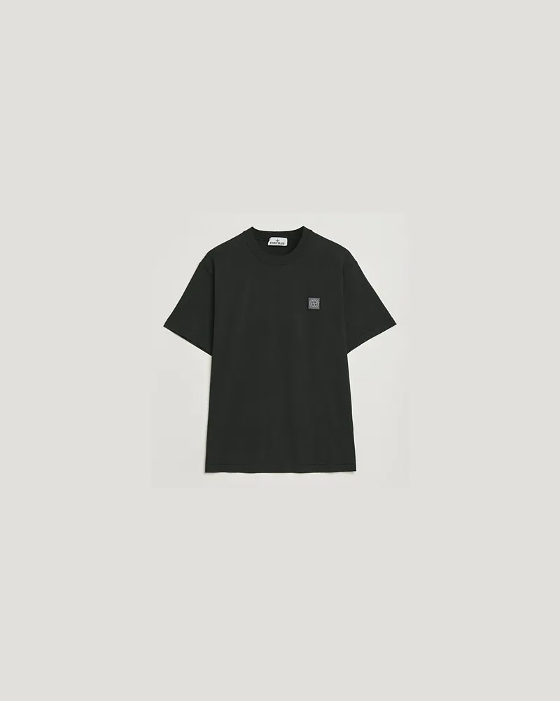 Stone Island Organic Cotton Fissato Effect T-Shirt Black Schwarz