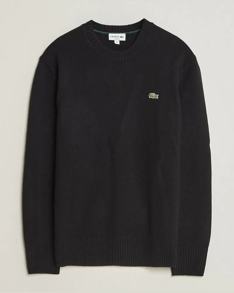 Lacoste Carded Wool Crew Neck Black Schwarz