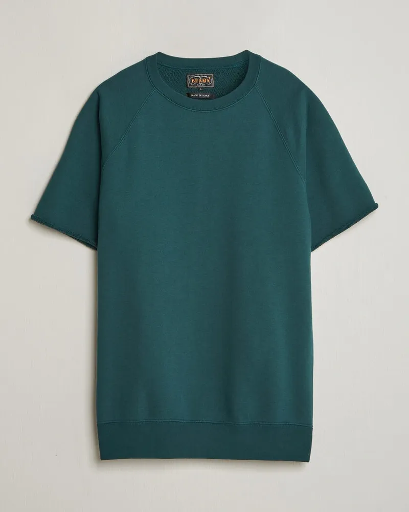 Beams Plus Short Sleeve Cut Off Sweat Dark Green Grün