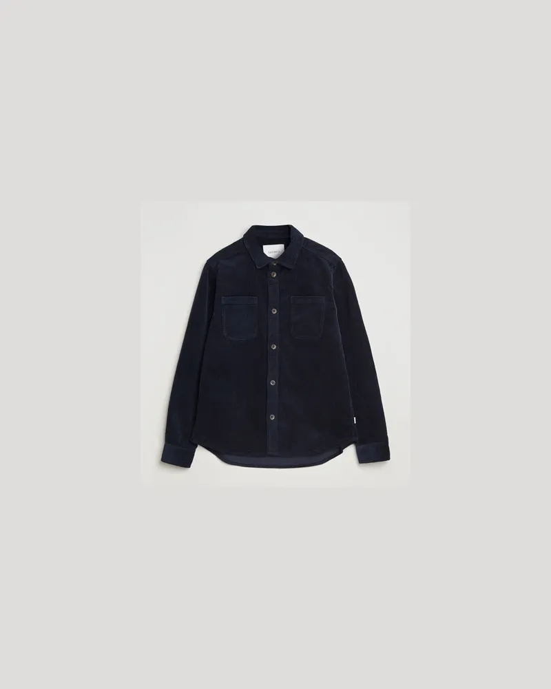 LES DEUX Kody Corduroy Overshirt Navy Blau