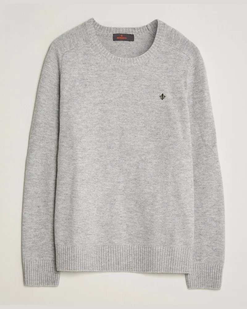 Morris Hertford Lambswool Crew Neck Grey Grau