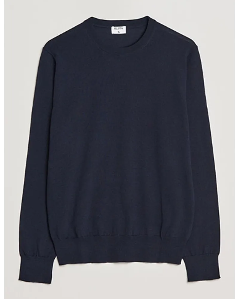 Filippa K Merino Round Neck Sweater Navy Blau