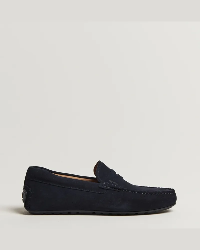HUGO BOSS Noel Suede Moccasin Dark Blue Blau