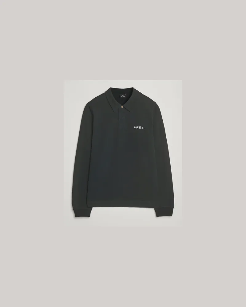 Paul Smith Cotton Logo Rugby Sweater Dark Green Grün