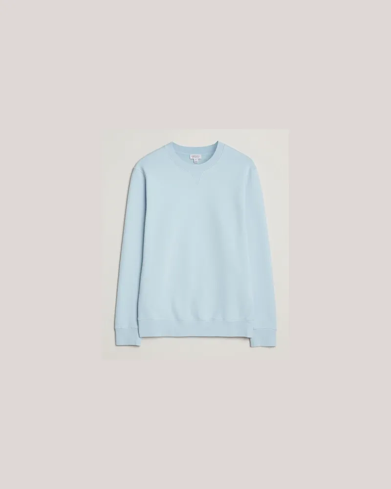 Sunspel Loopback Sweatshirt Frost Blue Blau