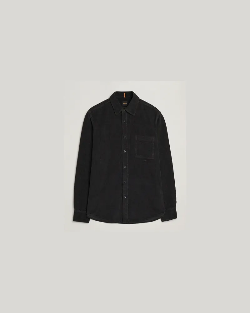 HUGO BOSS Relegant Corduroy Shirt Black Schwarz