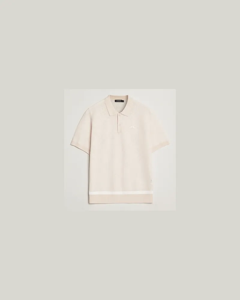 J.Lindeberg Reymond Structure Knit Polo Moonbeam Beige