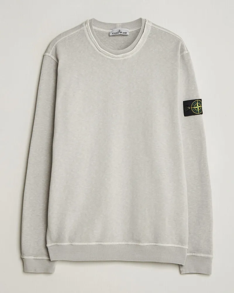 Stone Island Old Dyed Cotton Sweatshirt Pearl Grey Grau
