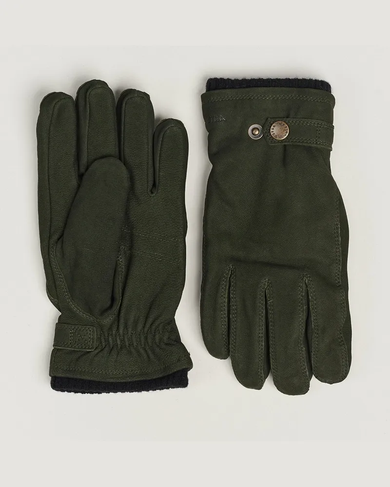 Hestra Bergvik Fleece Liner Buckle Nubuck Glove Bottle Green Grün