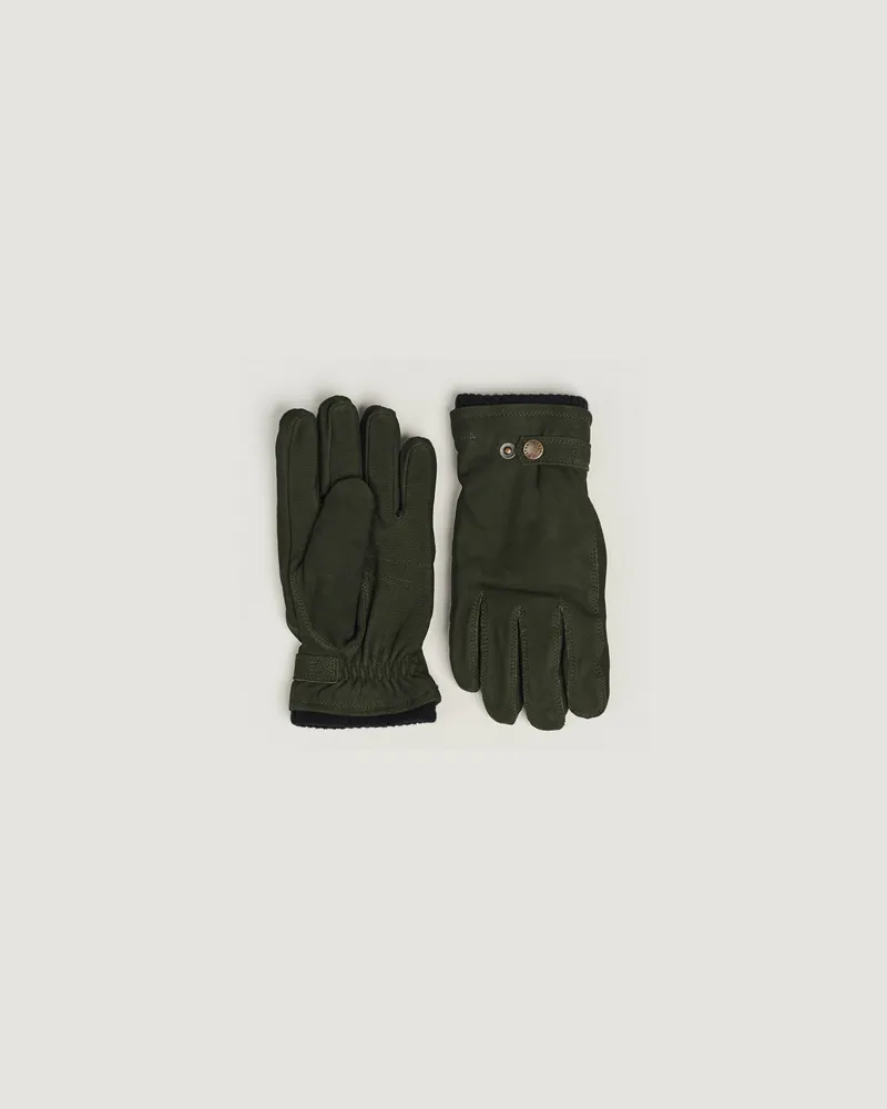 Hestra Bergsvik Primaloft Lined Nubuck Glove Bottle Green Grün