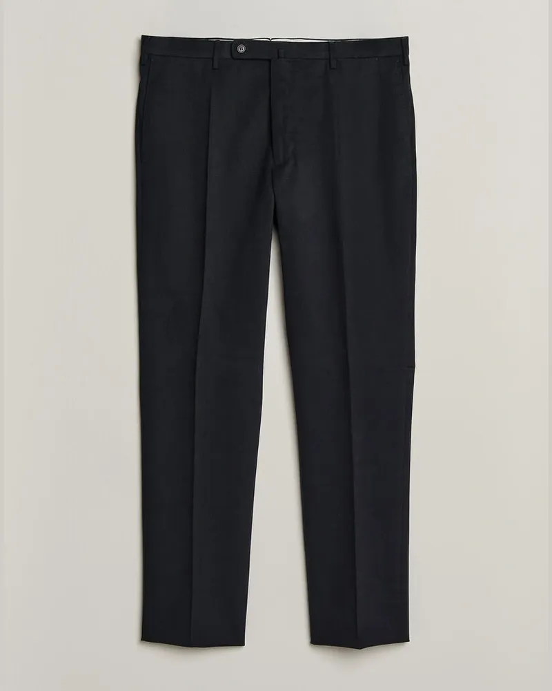 Incotex Regular Fit Cotton/Cashmere Trousers Navy Blau