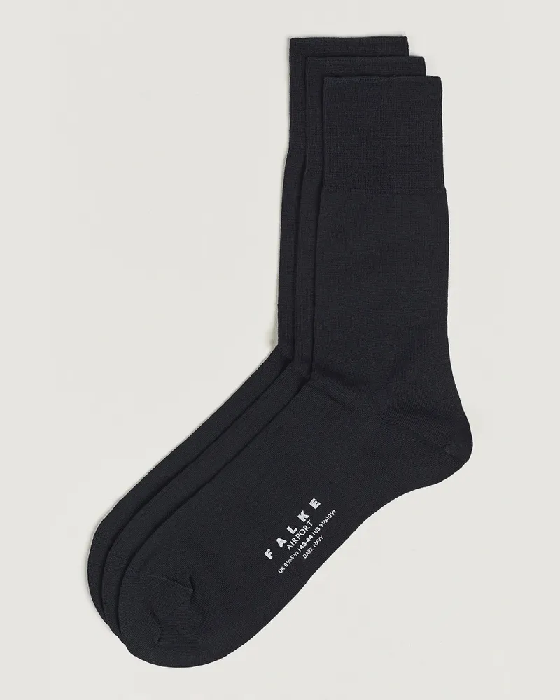 Falke 3-Pack Airport Socks Dark Navy Blau