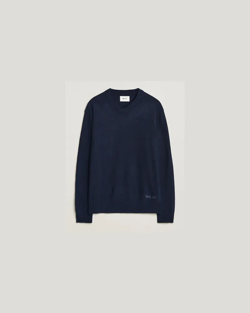 NN 07 Nigel LambsWoll Strickpullover Navy Blue Blau