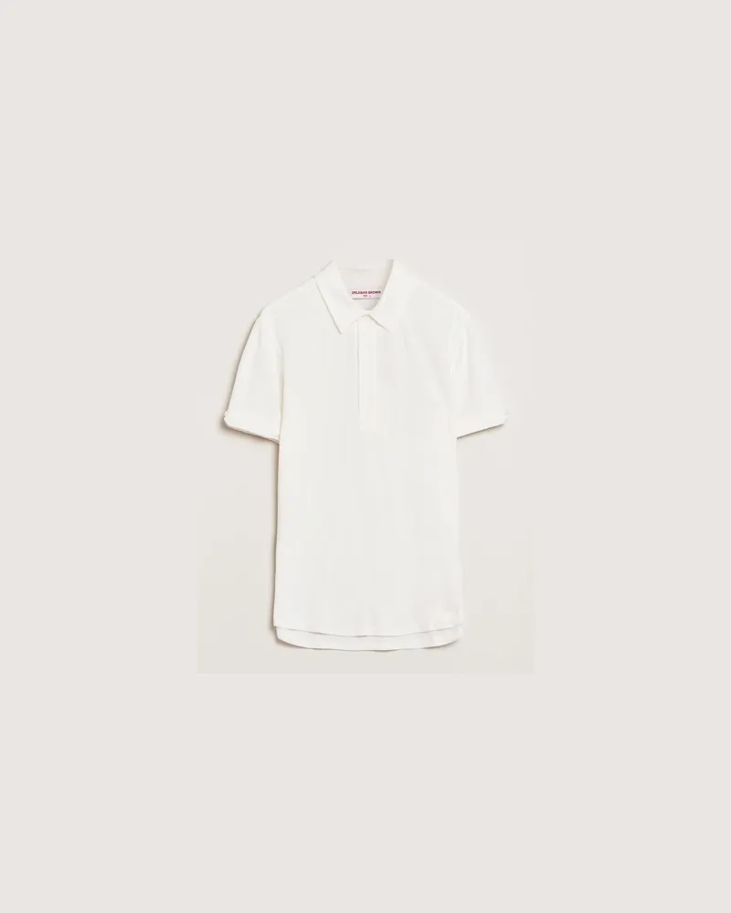 Orlebar Brown Sebastian Tailored Towelling Polo White Weiß