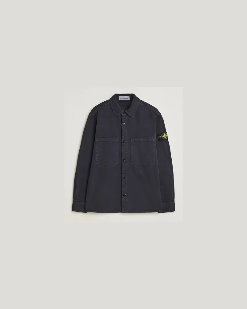 Stone Island Organic Panama Cotton Overshirt Ink Blau
