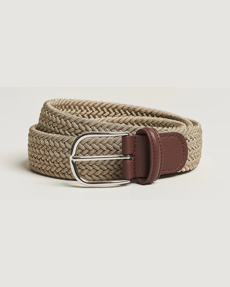 Anderson's Stretch Woven 3,5 cm Belt Beige Beige