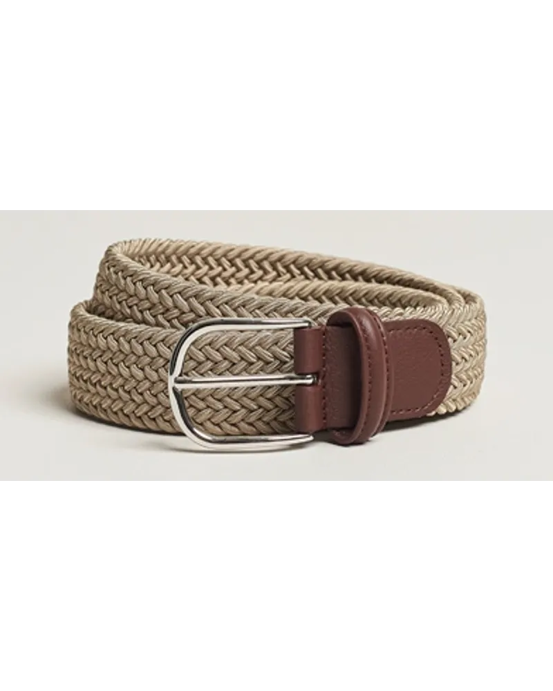 Anderson's Stretch Woven 3,5 cm Belt Beige