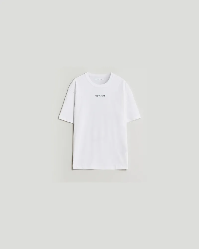 Samsøe & Samsøe Dinner Printed Crew Neck T-Shirt White Weiß