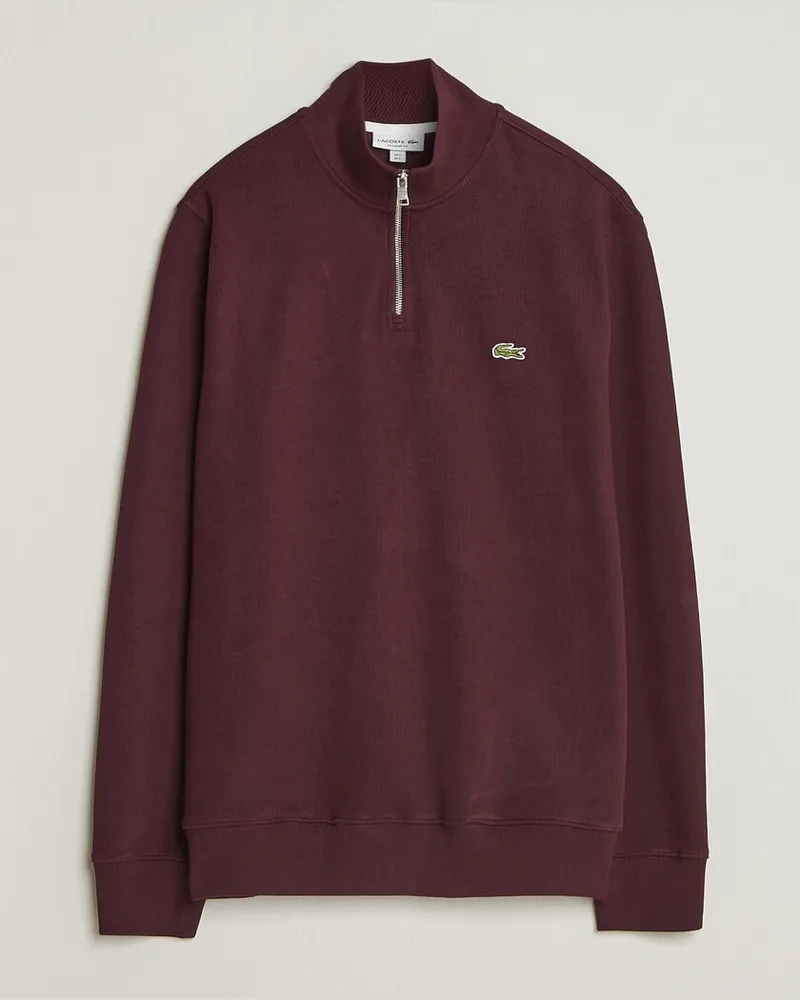 Lacoste Rib Interlock Half Zip Oxalis Rot