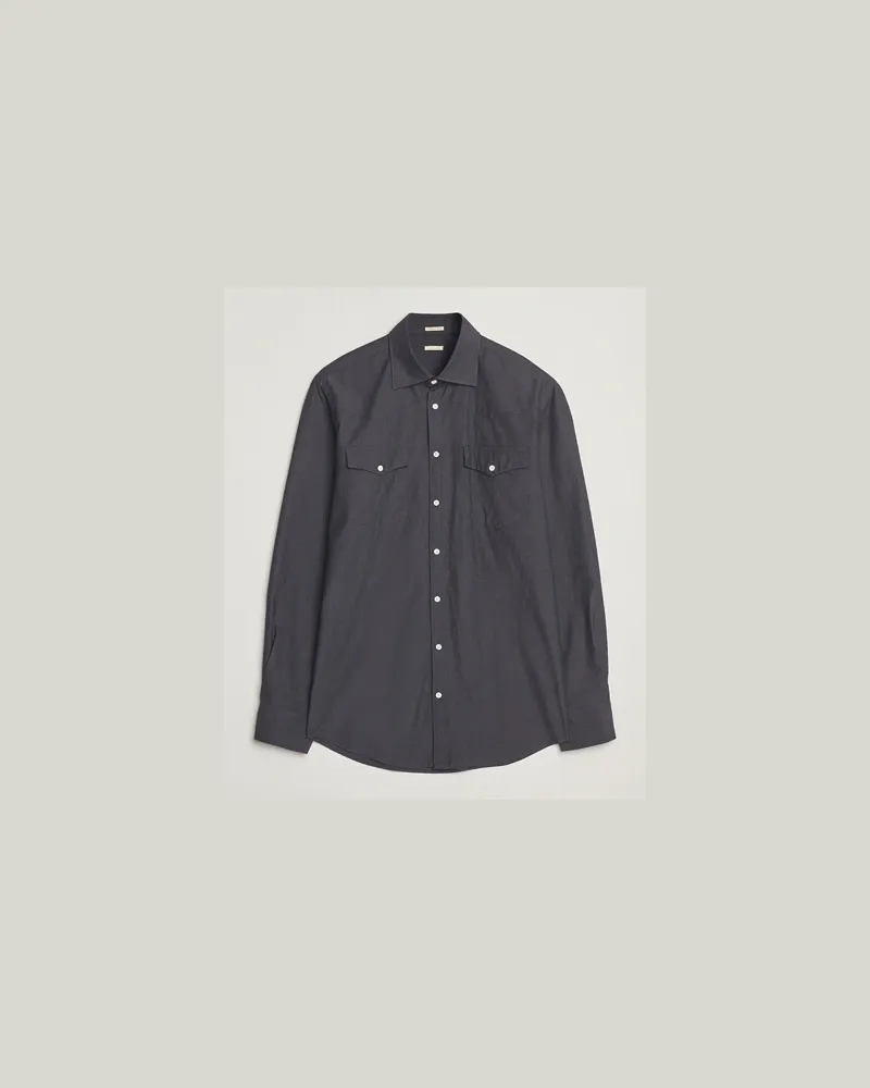 Massimo Alba Arizona Western Shirt Dark Blue Blau