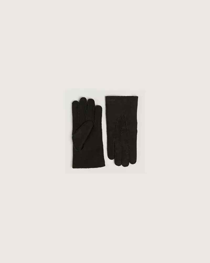 Hestra Hestra Bernard Lambskin Suede Glove Black Schwarz
