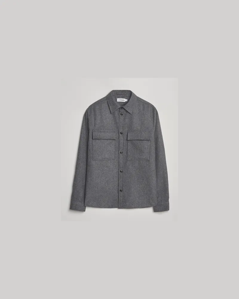 J.Lindeberg Flat Wool Overshirt Dark Grey Melange Grau