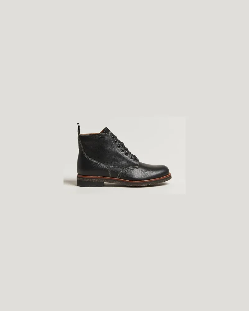 Ralph Lauren Radford Oiled Leather Boot Black Calf Schwarz