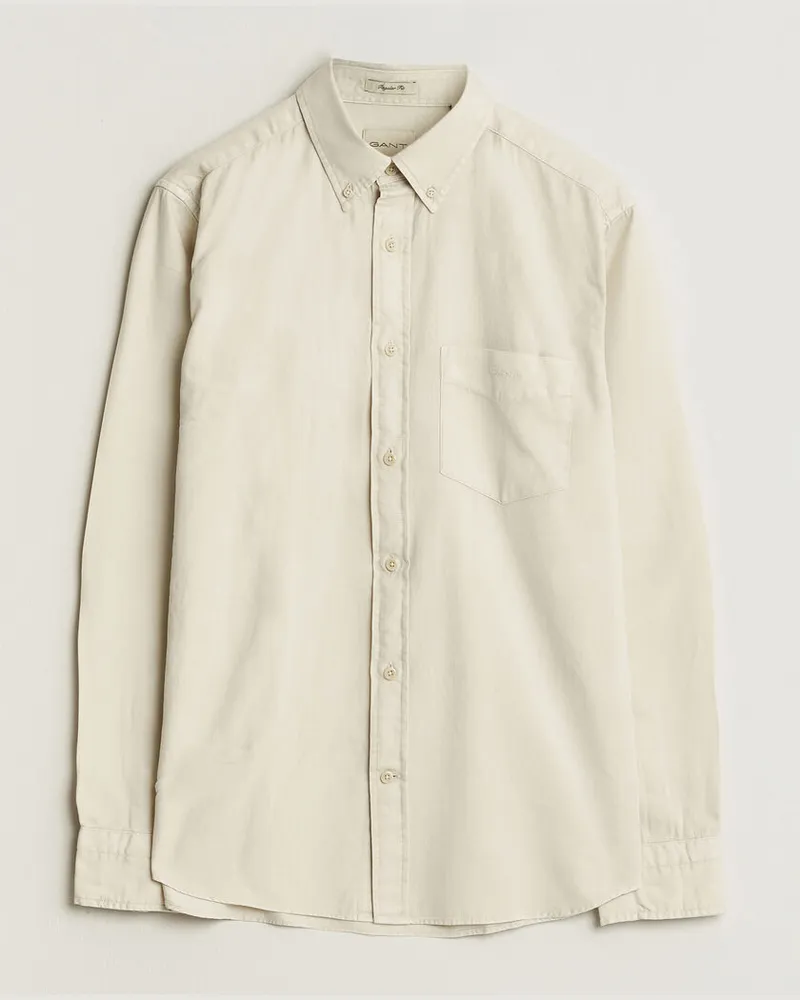 Gant Regular Fit Garment Dyed Twill Shirt Sand Beige
