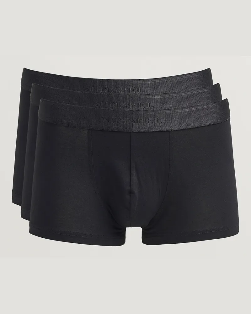 Sunspel 3-Pack Cotton Stretch Trunk Black Schwarz