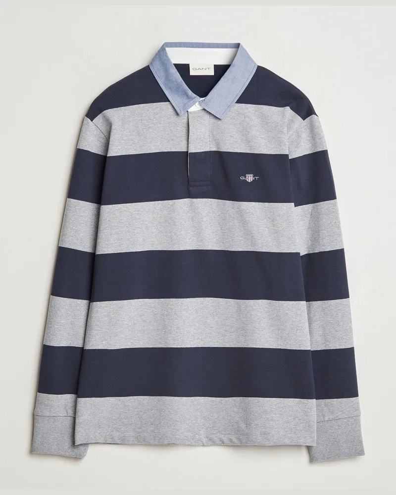 Gant Chambray Striped Heavy Rugger Grey Melange Grün