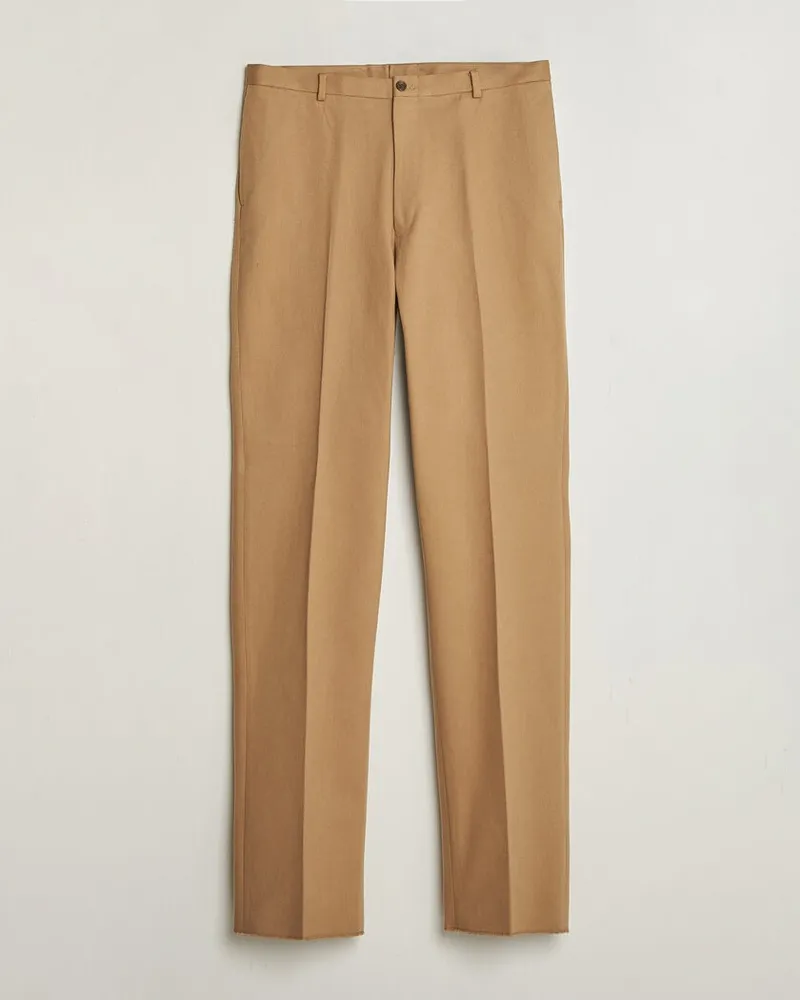 Kamakura Shirts Brushed Cotton Twill Ivy Trousers Beige Beige