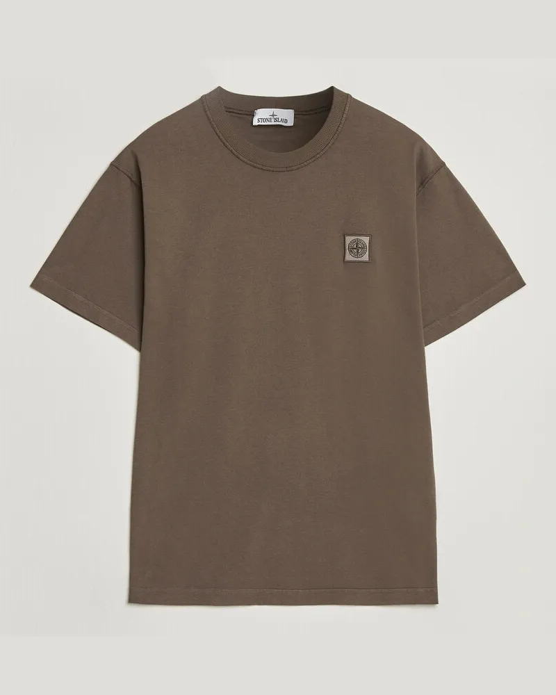 Stone Island Organic Cotton Fissato Effect T-Shirt Umber Braun