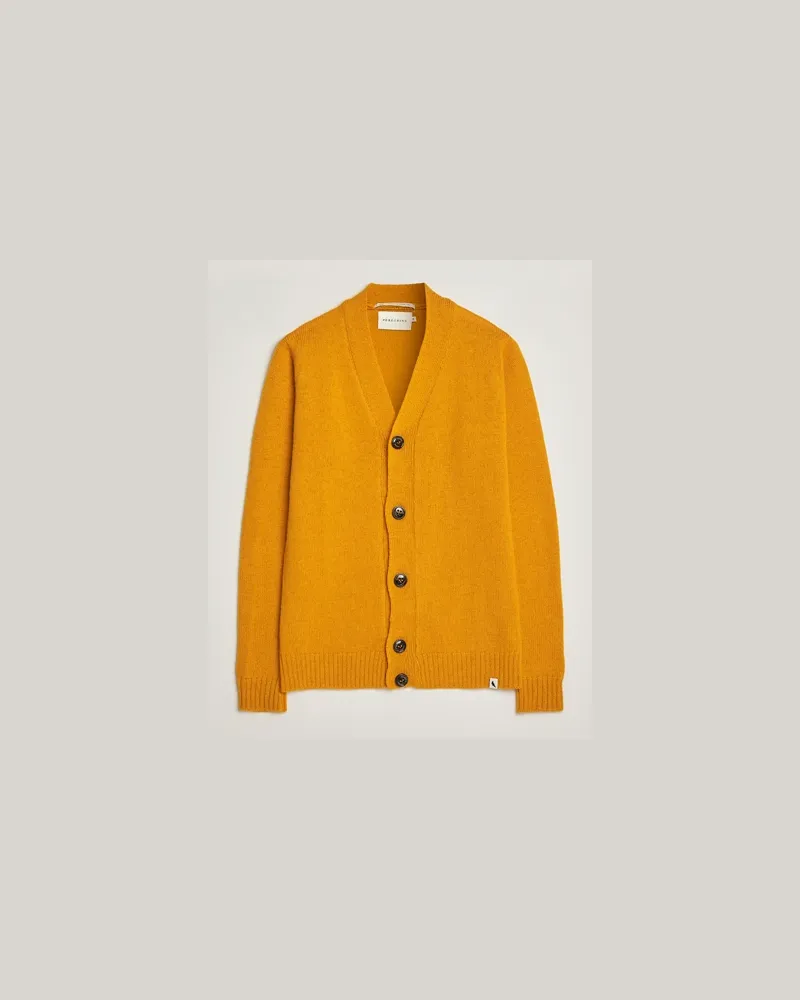Peregrine Maker Stitch Merino Cardigan Honey Gelb