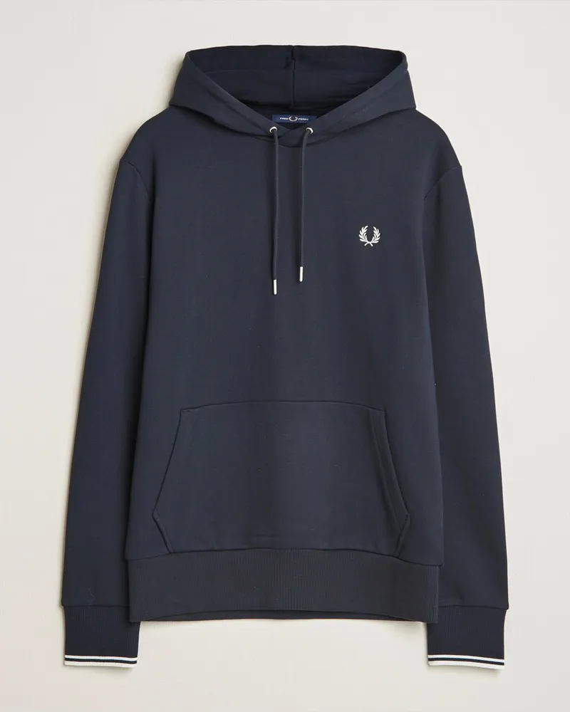 Fred Perry Tipped Hoodie Navy Blau