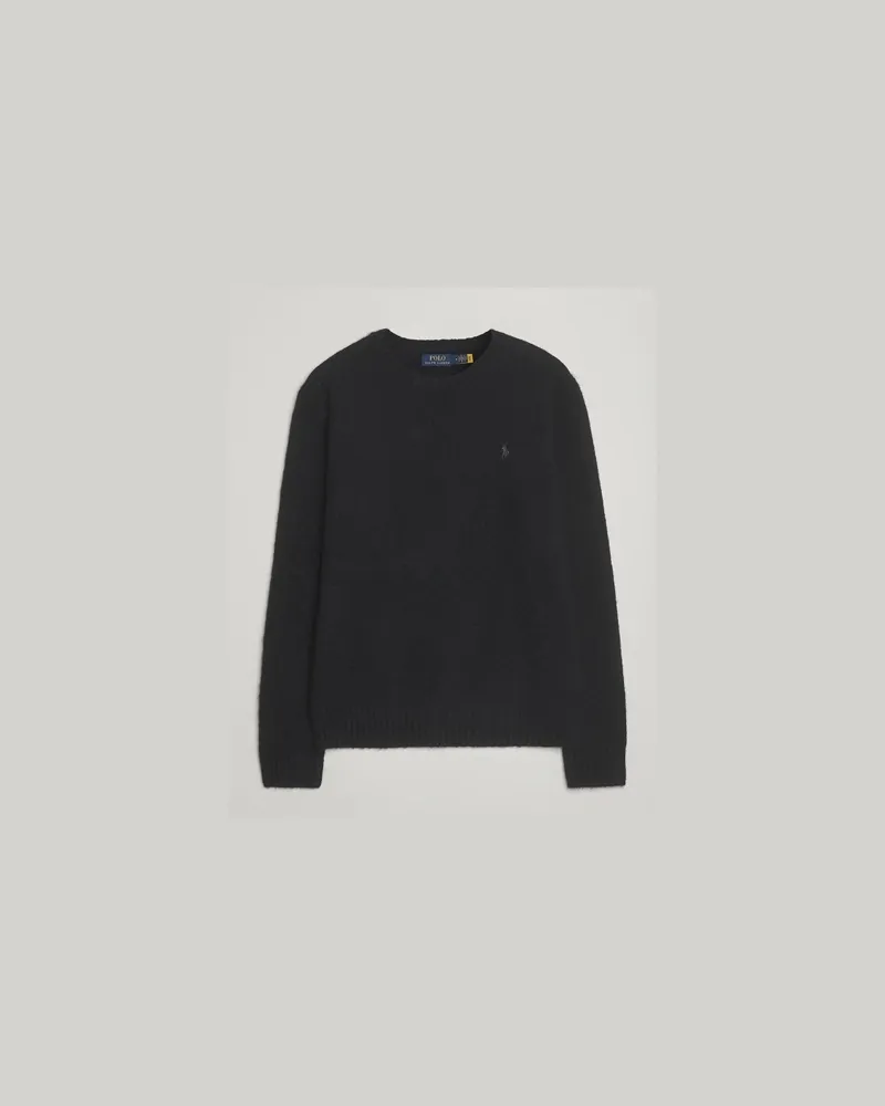 Ralph Lauren Alpaca Crew Neck Sweater Polo Black Tonal Schwarz