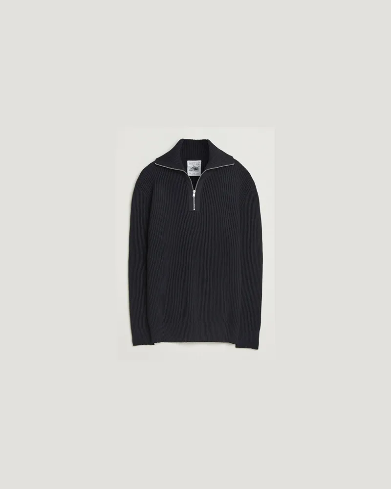 S.N.S Herning S.N Herning Fender Wool Half-Zip Navy Blau