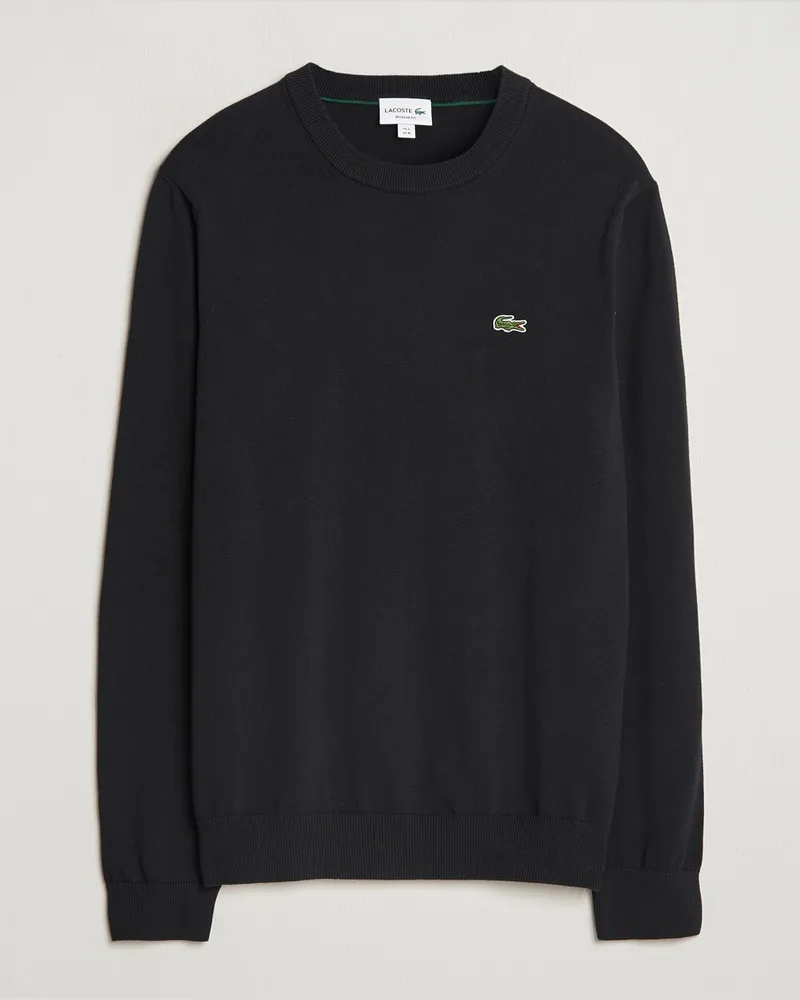 Lacoste Cotton Knitted Sweater Black Schwarz