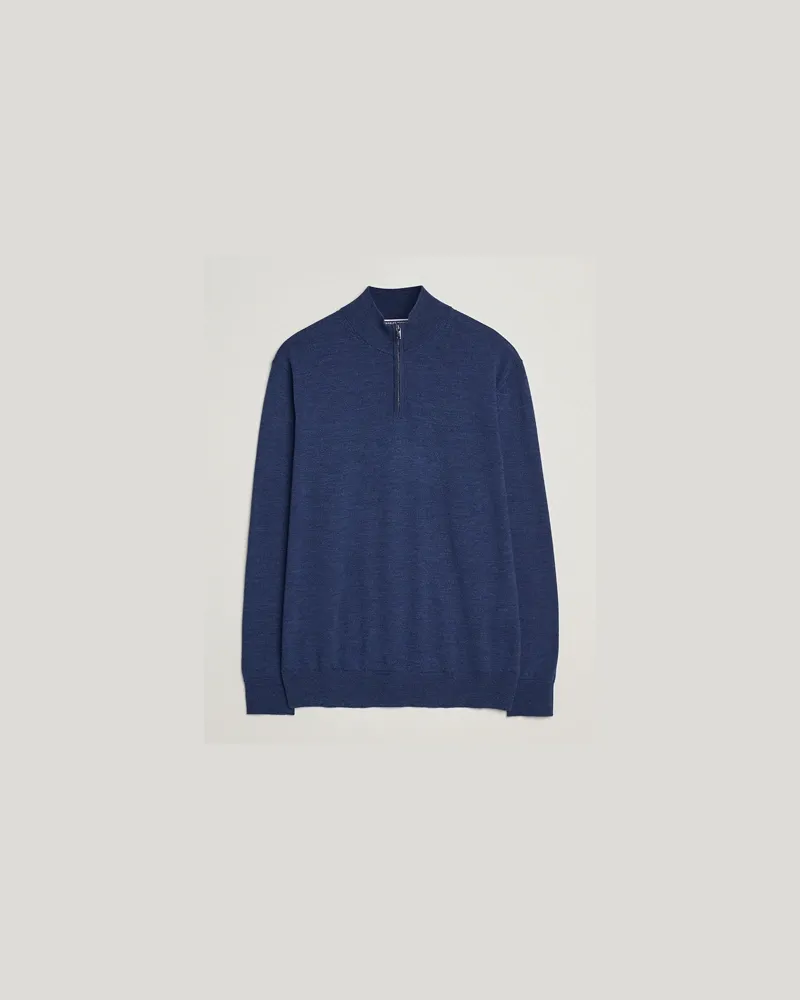 Charles Tyrwhitt Pure Merino Zip Neck Jumper Ink Blue Blau
