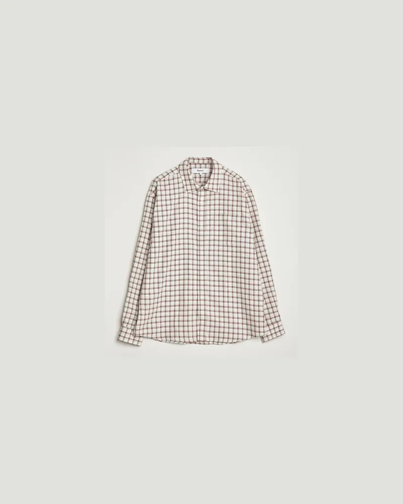 Palmes Cotton/Merino Shirt White/Brown Weiß