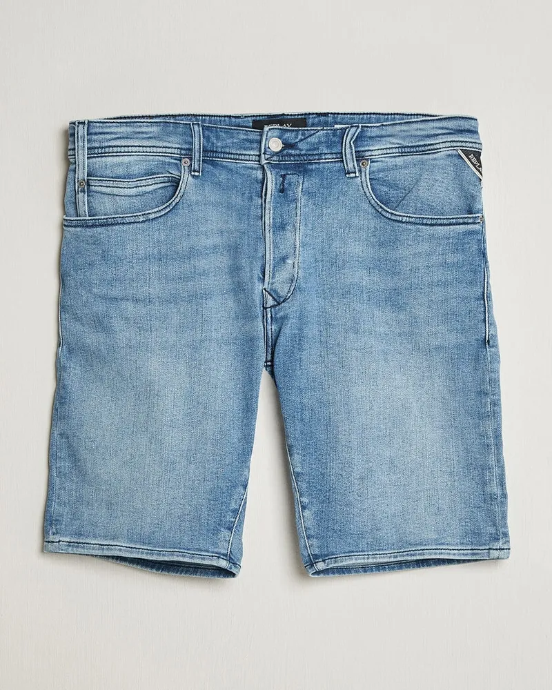 Replay RBJ981 Stretch Denim Shorts Light Blue Blau