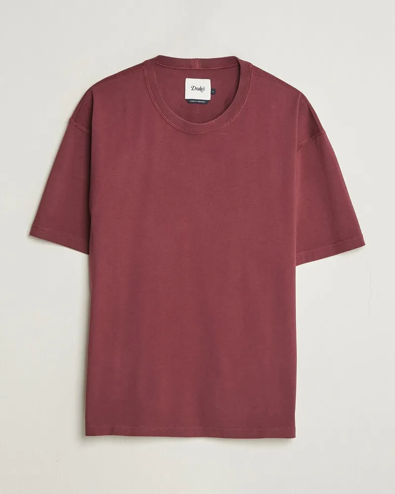 Drake's Drake O´Clock Back Print Hiking T-Shirt Dark Plum Lila