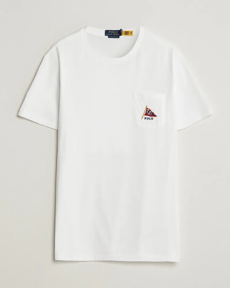 Ralph Lauren Backprint Pocket Tee Newport Bear/White Weiß