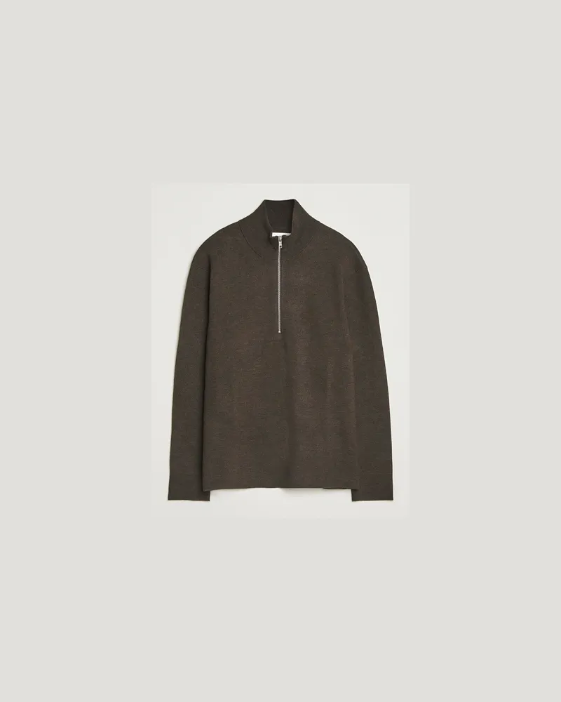 NN 07 Harald Cotton/Modal Half Zip Demitasse Brown Braun