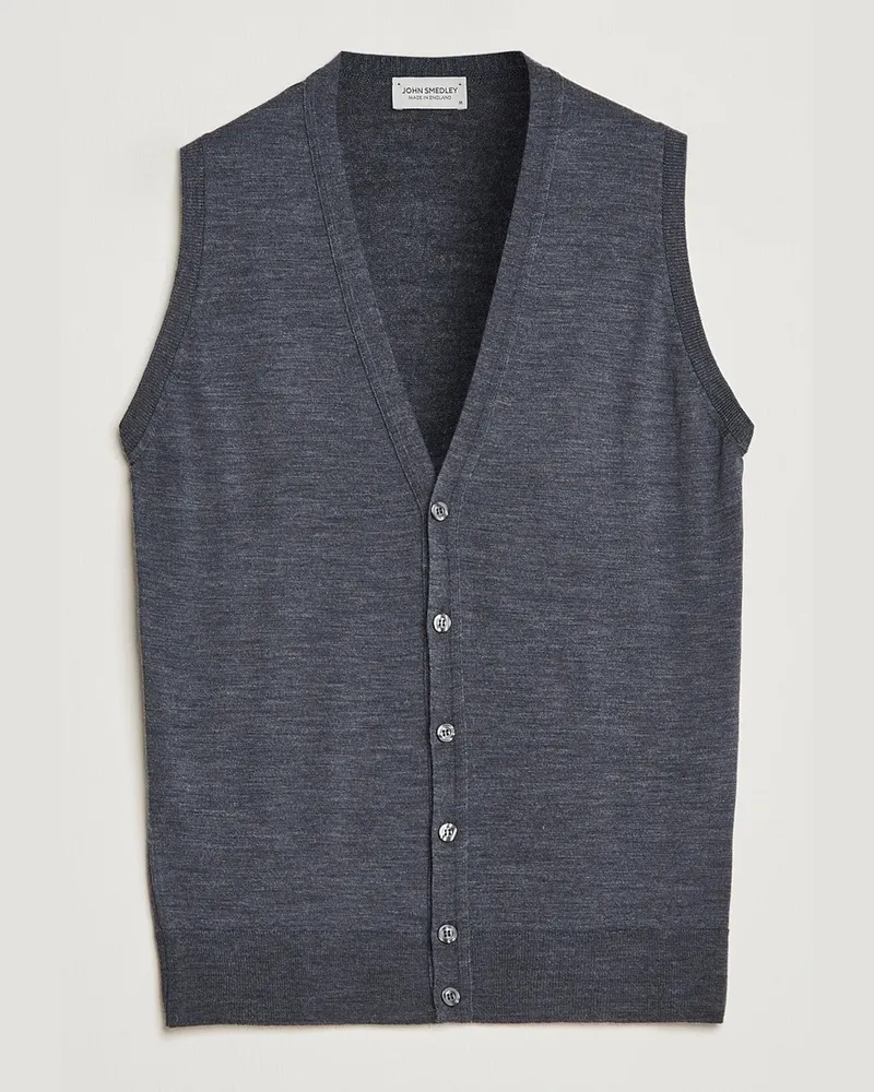 John Smedley Huntswood Slim Fit Waistcoat Charcoal Grau