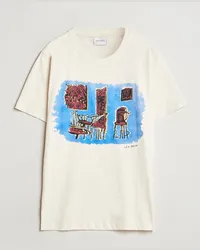 LES DEUX Berkeley Print T-Shirt Ivory Weiß