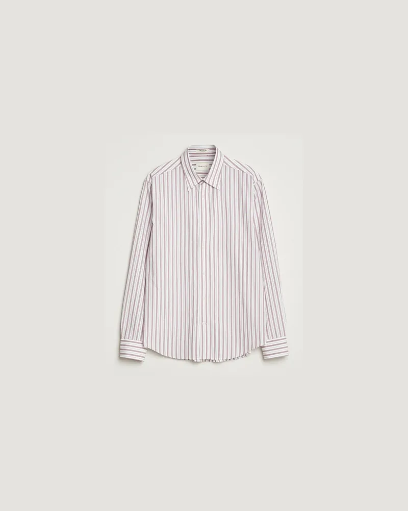 Gant Regular Fit Poplin Striped Shirt Plumped Red Rot