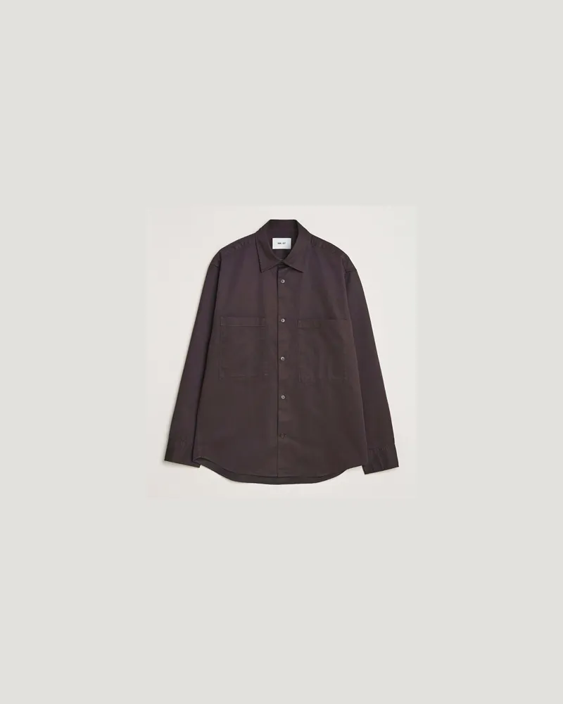 NN 07 NN07 Freddy Tencel Workwear Shirt Dusky Port Braun